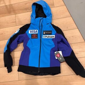 Spyder women’s Vibrant Blue and Black Ski Jacket